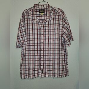 Cabela's Shirt Mens XL Plaid Button Down Short Sleeve Preppy Outdoor Dadcore